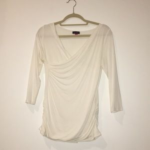 White cross body blouse
